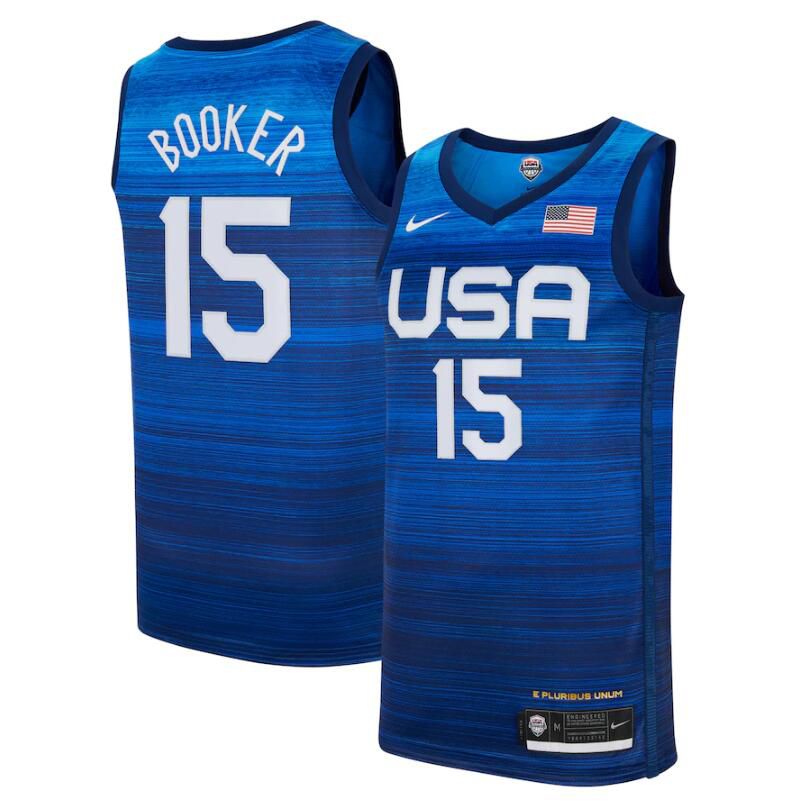 Cheap 2021 Olympic USA 15 Booker Blue Nike NBA Jerseys